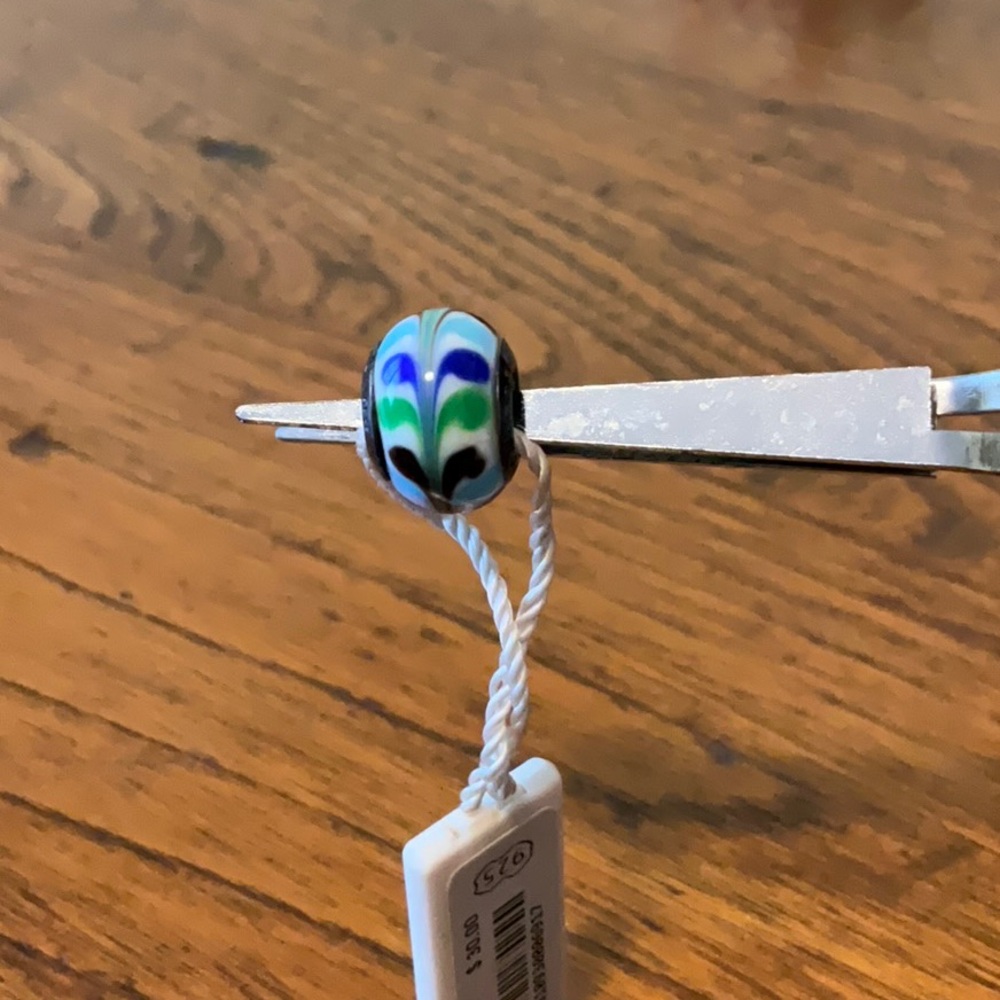 Persona Green, Blue and Brown Bead with Silver Detail